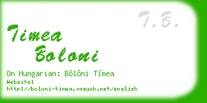 timea boloni business card